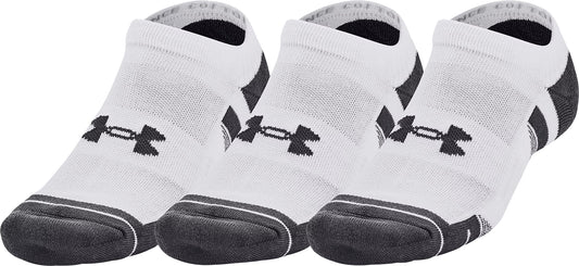 Under Armour Performance Cotton (3 Pack) No Show Socks - White