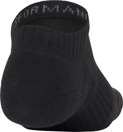 Under Armour Performance Cotton (3 Pack) No Show Socks - Black