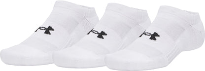 Under Armour Performance Cotton (3 Pack) No Show Socks - White