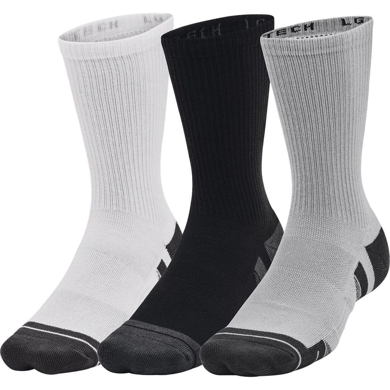 Under Armour Performance Tech (3 Pack) Crew Socks - Grey – Start Fitness