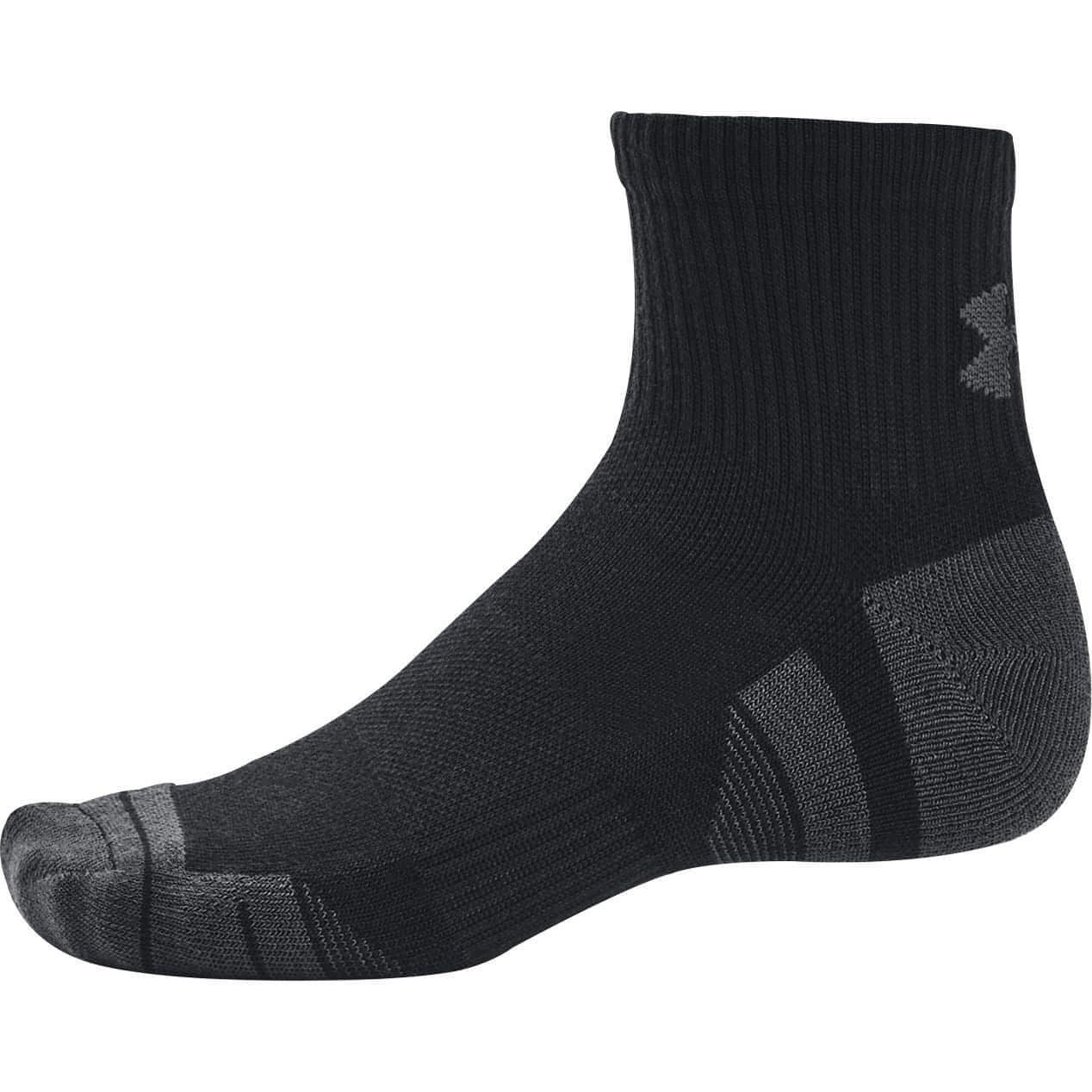 Under Armour Performance Tech (3 Pack) Quarter Socks Black Start