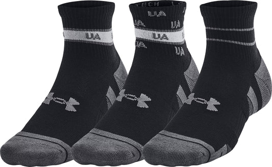 Under Armour Performance Tech (3 Pack) Quarter Socks - Black