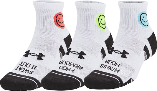 Under Armour Performance Tech (3 Pack) Quarter Socks - White