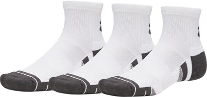 Under Armour Performance Tech (3 Pack) Quarter Socks - White