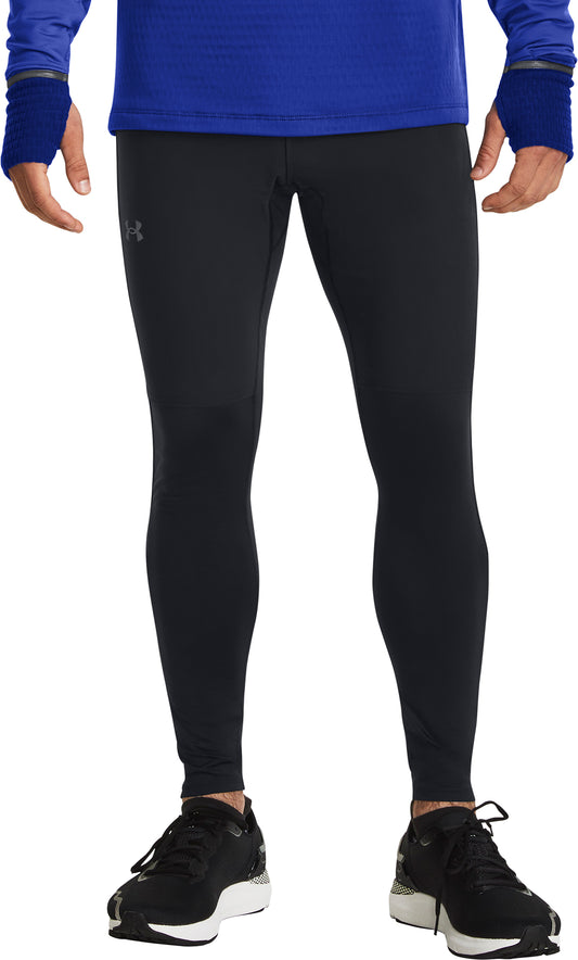 Under Armour Qualifier Elite Cold Mens Long Running Tights - Black