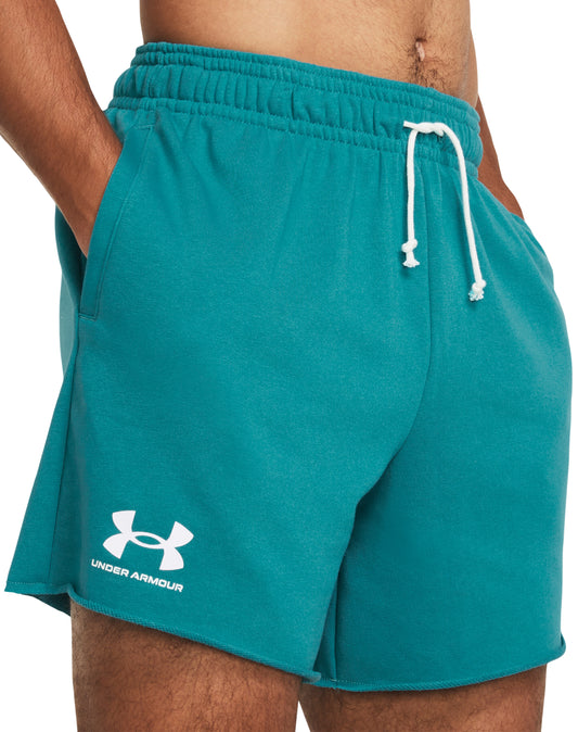 Under Armour Rival Terry 6 Inch Mens Training Shorts - Green