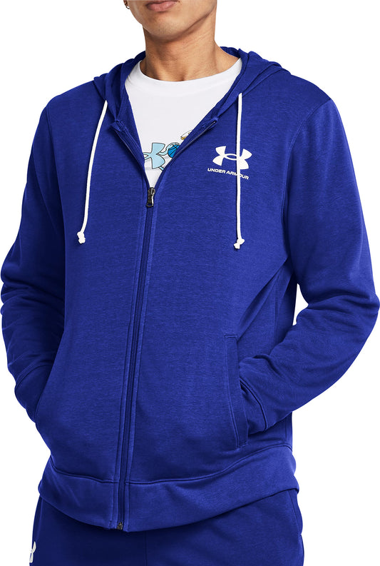 Under Armour Rival Terry Full Zip Mens Training Hoody - Blue