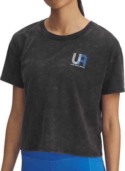 Under Armour Run Graphic Short Sleeve Womens Running Top - Black