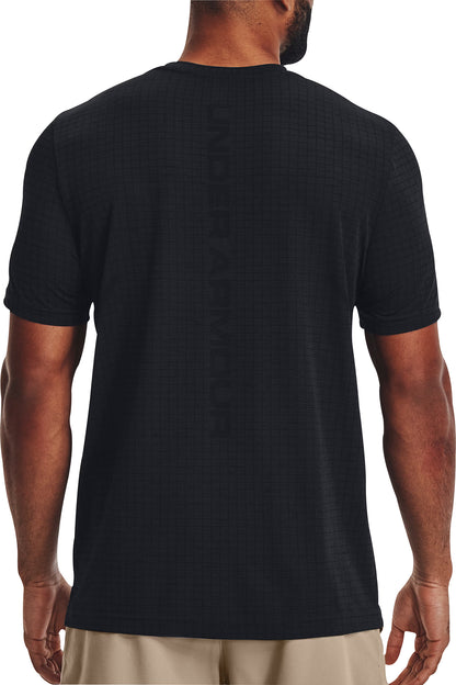 Under Armour Seamless Grid Short Sleeve Mens Training Top - Black