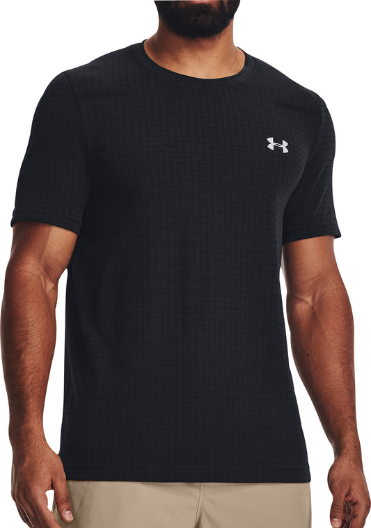 Under Armour Seamless Grid Short Sleeve Mens Training Top - Black