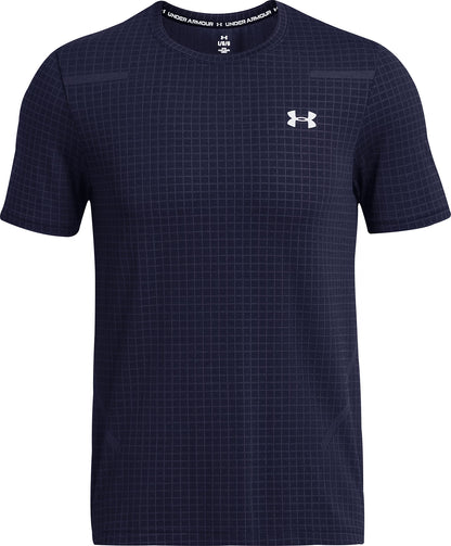 Under Armour Seamless Grid Short Sleeve Mens Training Top - Blue