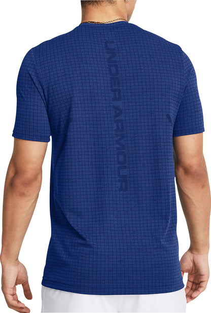 Under Armour Seamless Grid Short Sleeve Mens Training Top - Blue