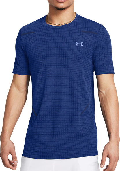Under Armour Seamless Grid Short Sleeve Mens Training Top - Blue