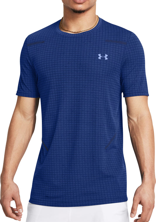 Under Armour Seamless Grid Short Sleeve Mens Training Top - Blue