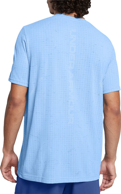 Under Armour Seamless Grid Short Sleeve Mens Training Top - Blue