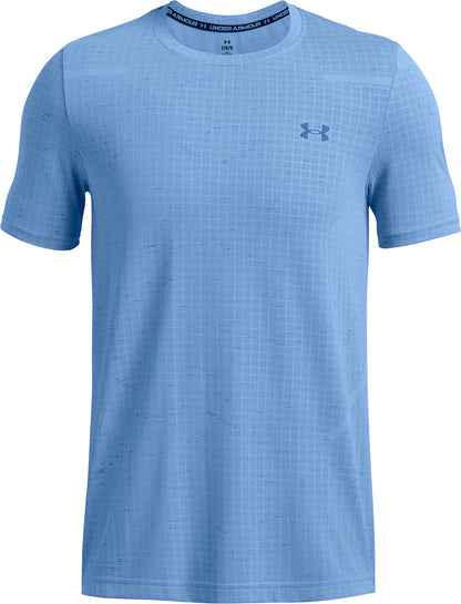 Under Armour Seamless Grid Short Sleeve Mens Training Top - Blue