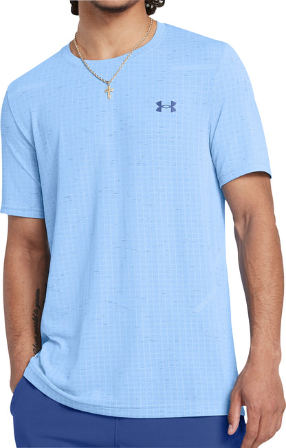 Under Armour Seamless Grid Short Sleeve Mens Training Top - Blue