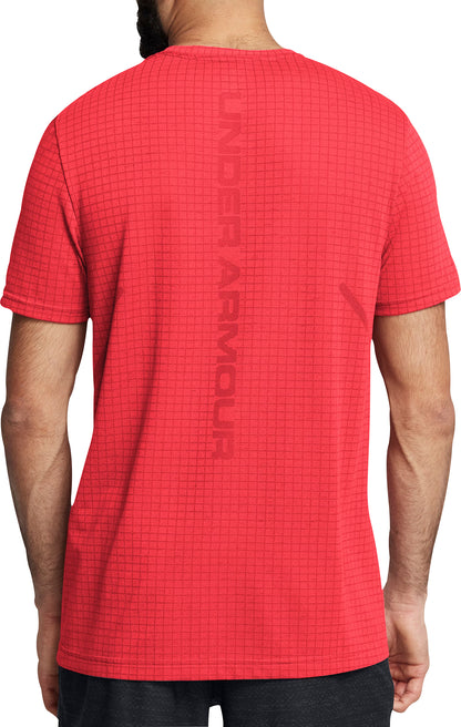 Under Armour Seamless Grid Short Sleeve Mens Training Top - Red