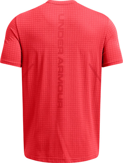 Under Armour Seamless Grid Short Sleeve Mens Training Top - Red