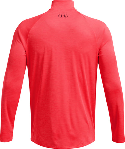 Under Armour Tech Textured Half Zip Long Sleeve Mens Running Top - Red