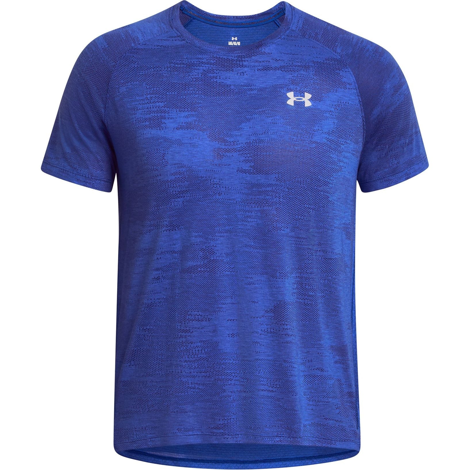 Under Armour Streaker Speed Camo Short Sleeve Mens Running Top Blue Start Fitness