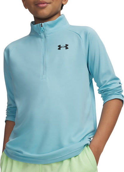 Under Armour Tech 2.0 Half Zip Long Sleeve Junior Running Top - Blue