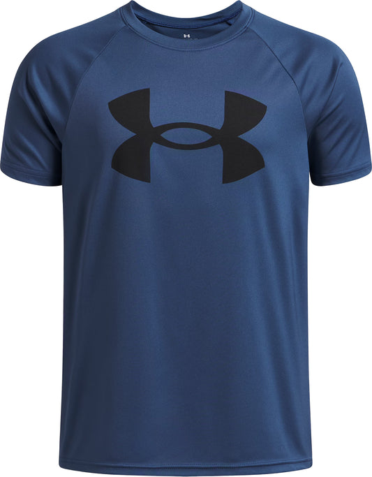 Under Armour Tech Big Logo Short Sleeve Junior Running Top - Blue