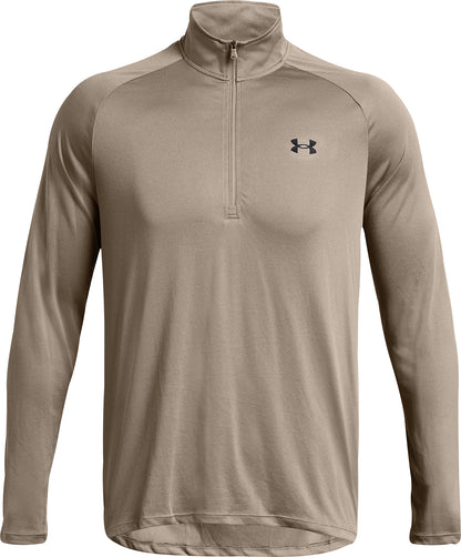 Under Armour Tech Half Zip Long Sleeve Mens Training Top - Brown