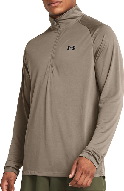 Under Armour Tech Half Zip Long Sleeve Mens Training Top - Brown