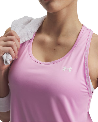 Under Armour Tech Knockout Womens Running Vest Tank Top - Pink