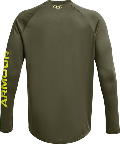 Under Armour Tech Print Fill Long Sleeve Mens Training Top - Green