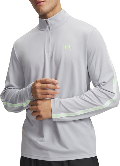 Under Armour Tech Taping Half Zip Long Sleeve Mens Running Top - Grey