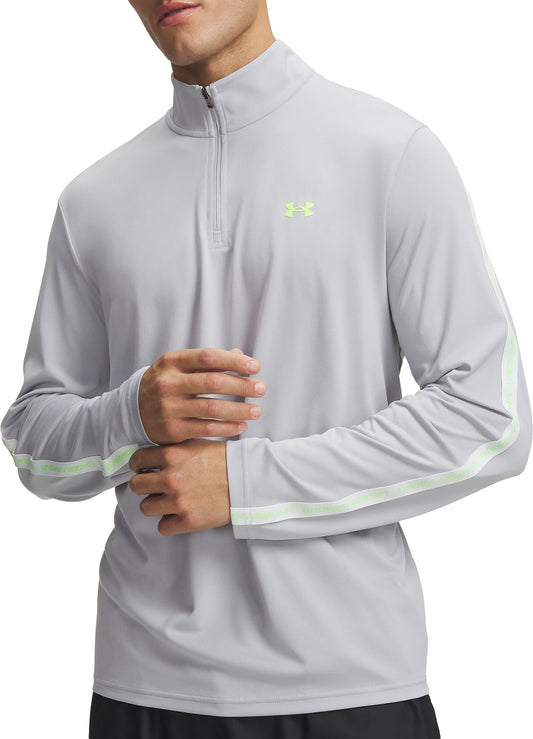 Under Armour Tech Taping Half Zip Long Sleeve Mens Running Top - Grey