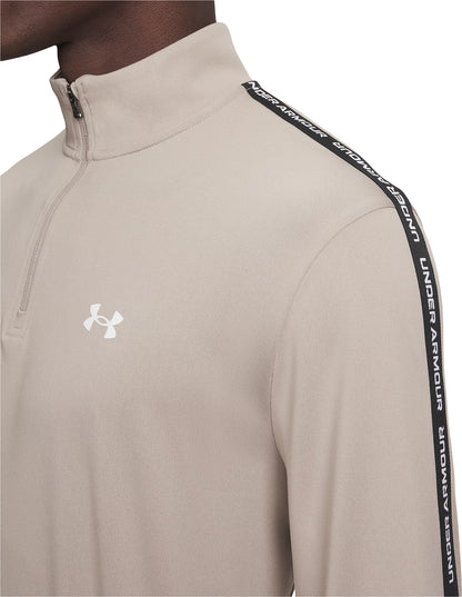 Under Armour Tech Taping Half Zip Long Sleeve Mens Running Top - Brown