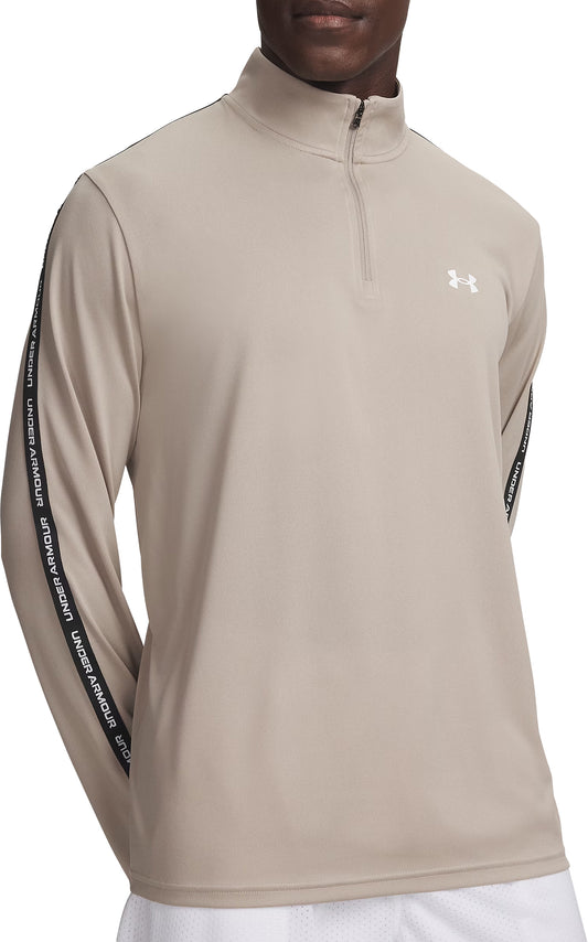 Under Armour Tech Taping Half Zip Long Sleeve Mens Running Top - Brown