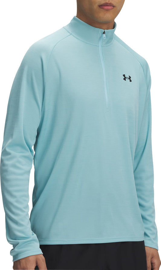 Under Armour Tech Textured Half Zip Long Sleeve Mens Running Top - Blue