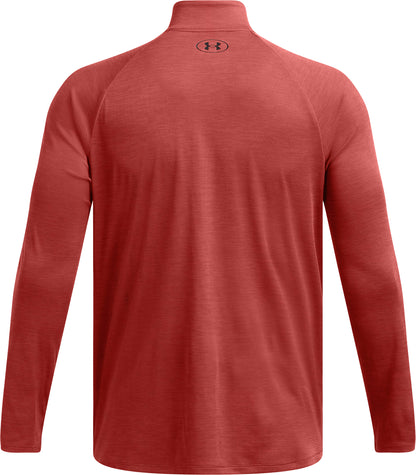 Under Armour Tech Textured Half Zip Long Sleeve Mens Running Top - Orange
