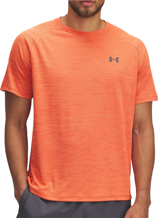 Under Armour Tech Textured Short Sleeve Mens Training Top - Orange