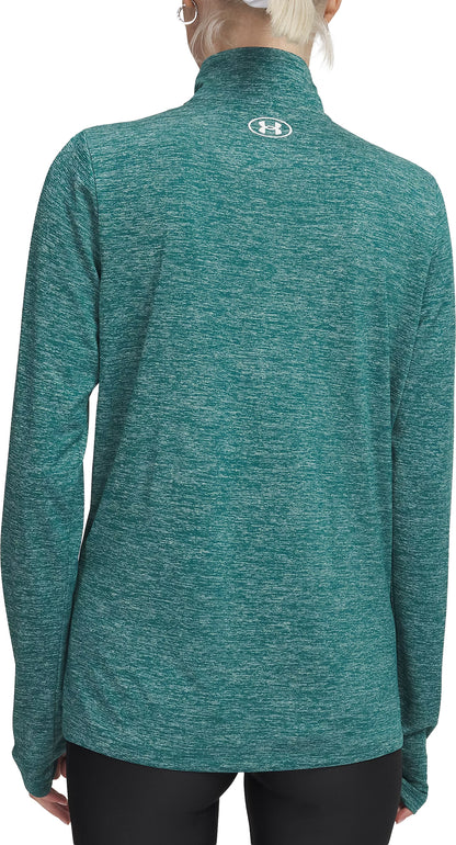 Under Armour Tech Twist Half Zip Long Sleeve Womens Running Top - Green