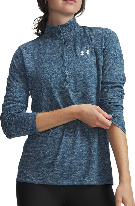 Under Armour Tech Twist Half Zip Long Sleeve Womens Running Top - Blue