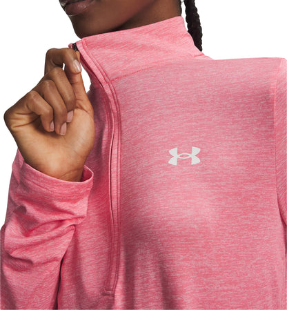 Under Armour Tech Twist Half Zip Long Sleeve Womens Running Top - Pink
