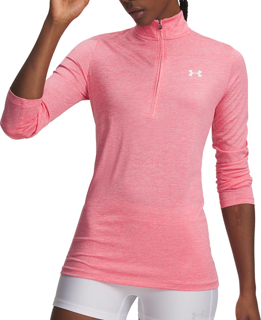 Under Armour Tech Twist Half Zip Long Sleeve Womens Running Top - Pink