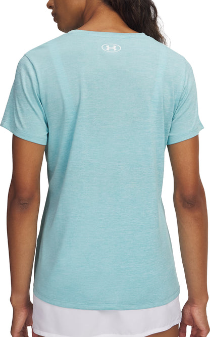 Under Armour Tech Twist V-Neck Short Sleeve Womens Running Top - Blue