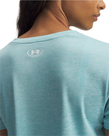 Under Armour Tech Twist V-Neck Short Sleeve Womens Running Top - Blue