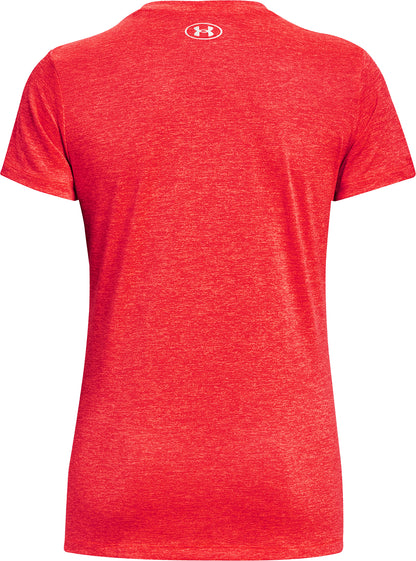 Under Armour Tech Twist V-Neck Short Sleeve Womens Running Top - Red