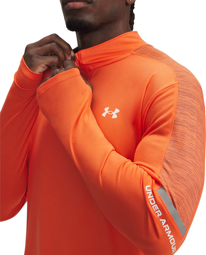 Under Armour Tech Utility Half Zip Long Sleeve Mens Running Top - Orange