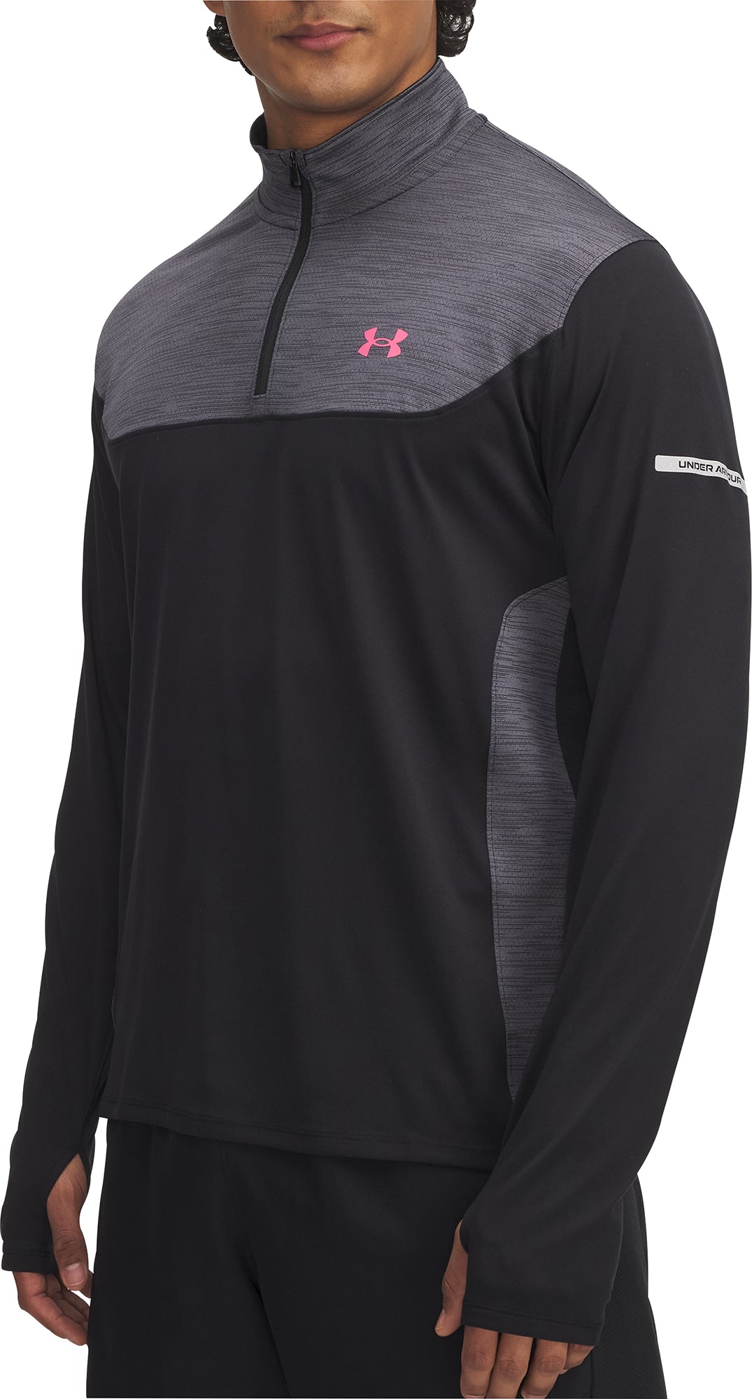 Under Armour Tech Utility Half Zip Long Sleeve Mens Running Top - Blac ...