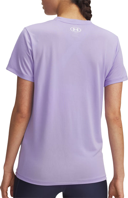 Under Armour Tech V-Neck Short Sleeve Womens Running Top - Purple
