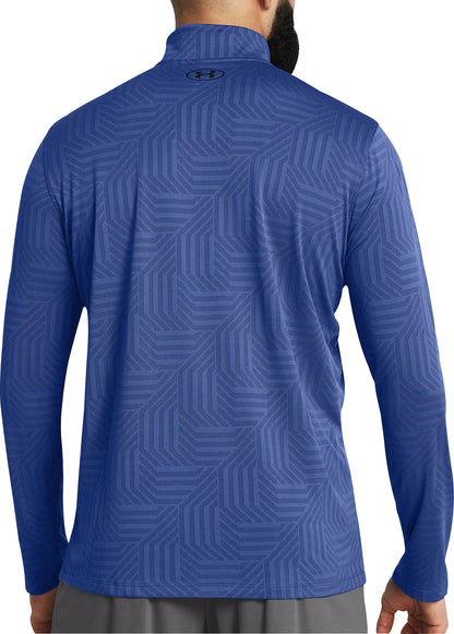 Under Armour Tech Vent Geotessa Half Zip Long Sleeve Mens Running Top - Blue