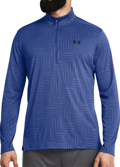 Under Armour Tech Vent Geotessa Half Zip Long Sleeve Mens Running Top - Blue